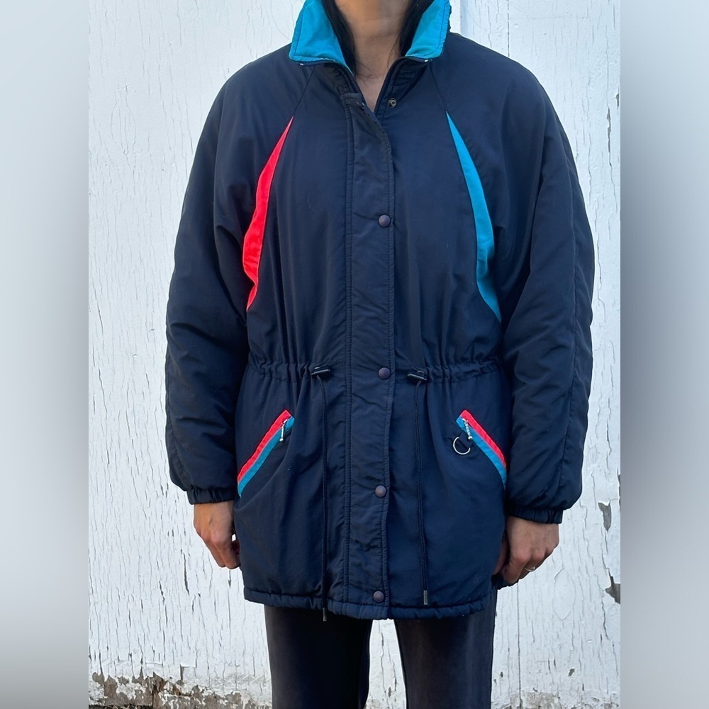 Vintage Color Block Winter Coat